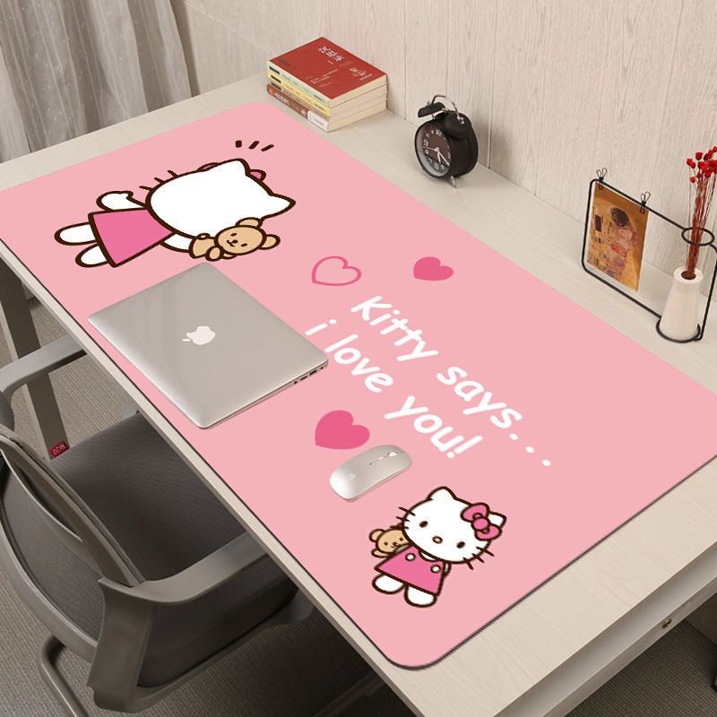 【源創優選】超大號電腦鼠標墊可愛女生辦公書桌學習寫字墊Hello Kitty鼠標墊