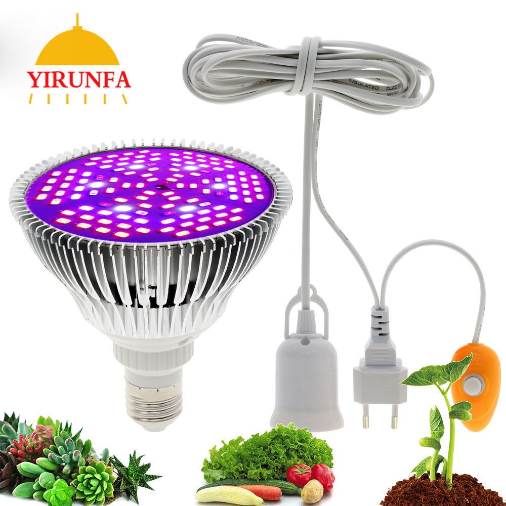 全光譜LED植物生長燈E27燈泡室內多肉補光燈30W50W80W廠家直銷