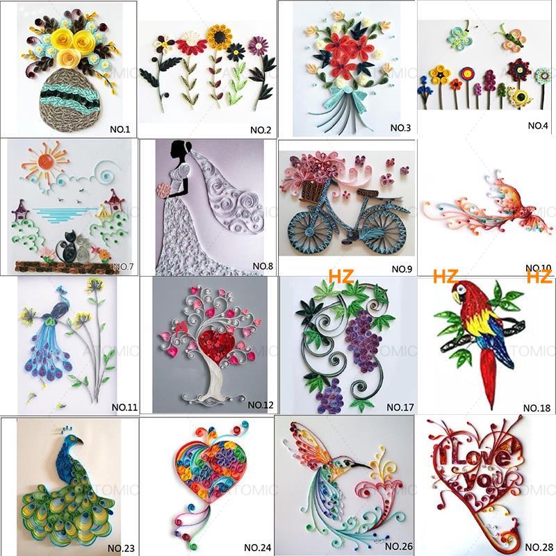 AT 可開統編 精品衍紙 彩色線稿圖 A4 300克衍紙底卡紙 衍紙工具 衍紙畫模板 衍紙