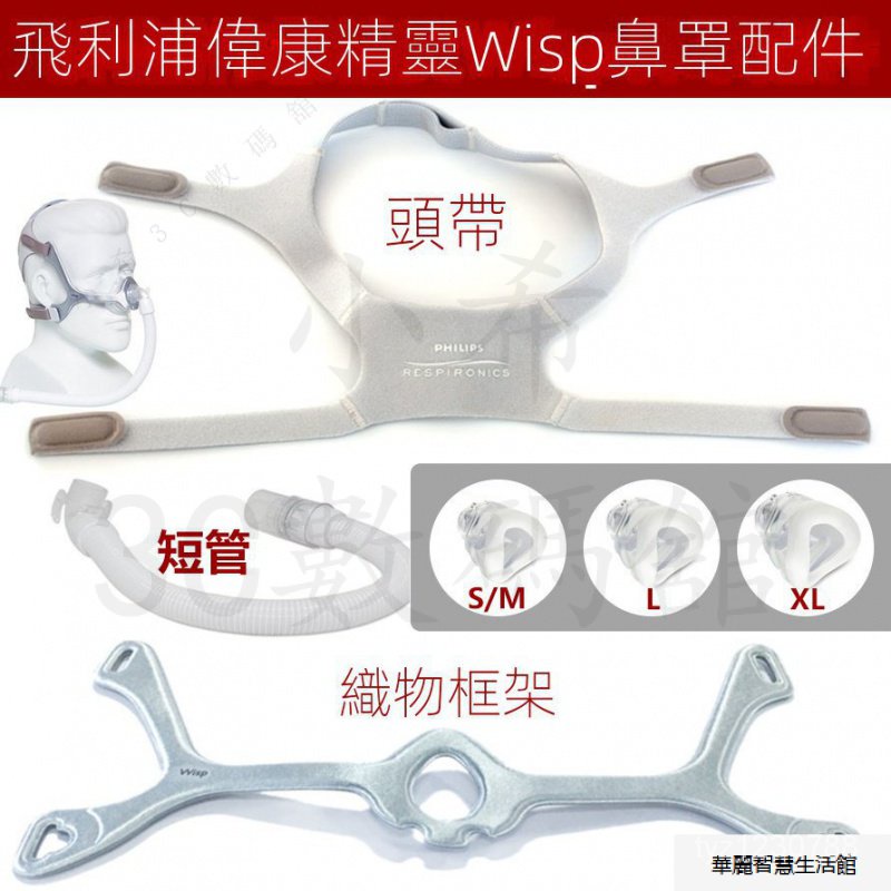 適用飛利浦呼吸器機WISP精靈硅膠鼻罩原裝專用頭帶/綁帶/帶子框架 IMBQ