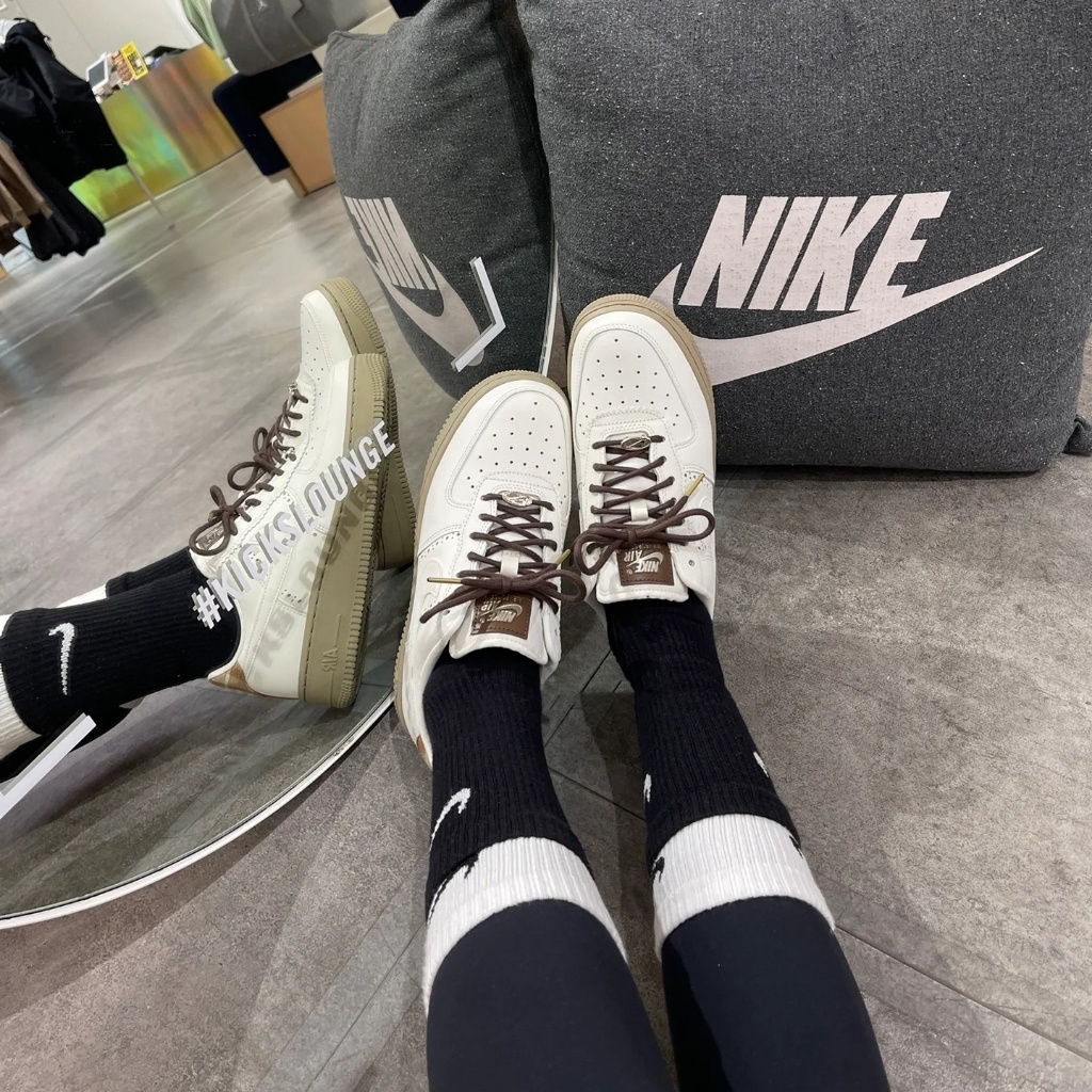 Nike Air Force 1 Low 新款白浅棕 復古 休閒板鞋 男女同款 韓版 FV3700-112