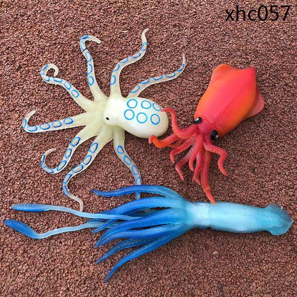 熱銷· 仿真海洋動物模型大王烏賊八爪魚花枝安康魚魷魚軟膠兒童解壓玩具