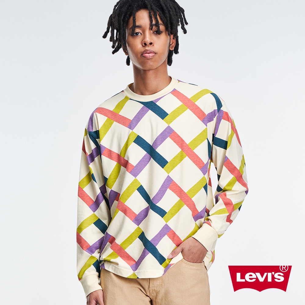 Levis 滑板系列 Oversize寬鬆版長袖T恤 / 街頭麻花紋 男 A1006-0005 熱賣單品