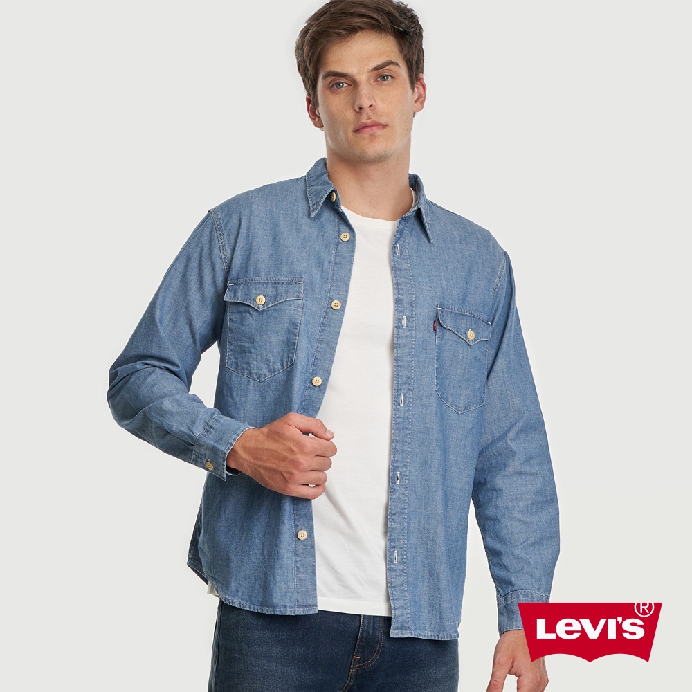 Levis 牛仔襯衫 / 寬鬆休閒版型 / 有機面料 / 牛津藍 男款 A1919-0003 熱賣單品