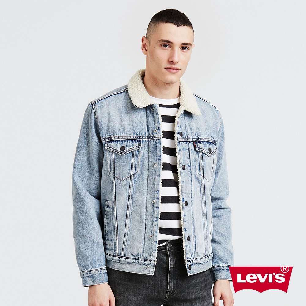 Levis 牛仔外套 Typer 3經典修身版型 淺藍水洗 Sherpa棉花絨 男款 16365-0070 人氣新品