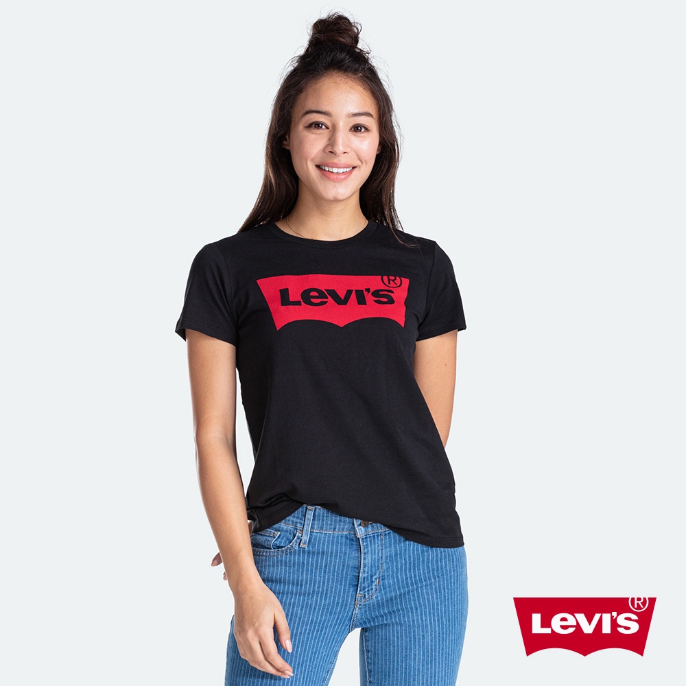 Levis 女款 短袖T恤 / 經典Logo / 黑 長青基本款 17369-0201 人氣新品