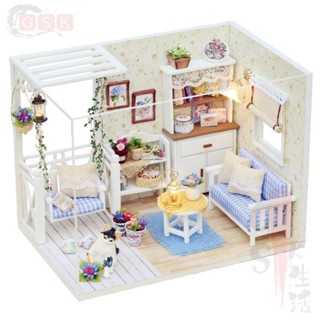 【GSK】裝飾擺飾 diy小屋小貓日記建築模型屋送女朋友創意生日禮物