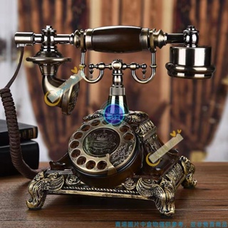 時尚創意旋轉仿古電話機 歐式仿古電話機 老式復古家用座機 插線電話 復古電話 家用復古電話 ❀滿188發貨 0112❀