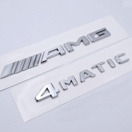 適用於車標貼紙 賓士改裝 AMG 4MATIC車標車貼 C級 E級 S級 AMG字標改裝英文車標誌車尾標車貼字