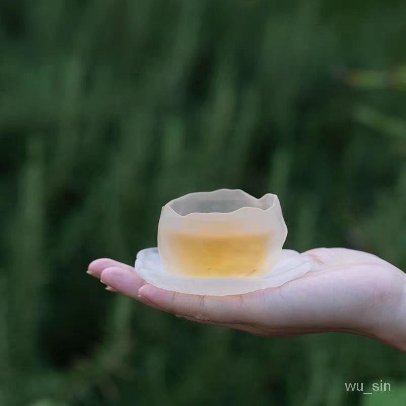 🔥買瘋啦🔥李子柒衕款冰凍燒琉璃杯傢用玻璃茶具套裝網紅 品茗小茶杯 主人杯