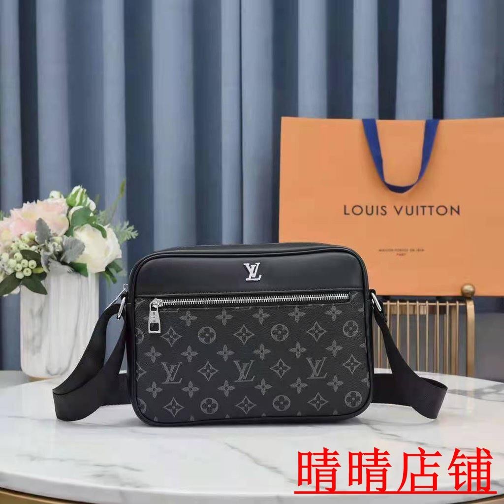 （晴晴二手）/岢*/Louis Vuitton LV路易威登 男肩背包 側背斜背包牛皮 時尚百搭 單肩斜挎包 L