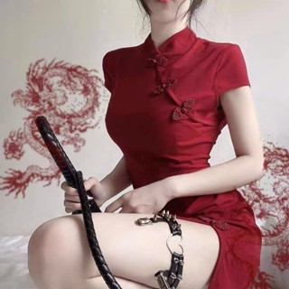 精選免運 改良式旗袍裙 洋裝 新款復古氣質年輕款小個子短款少女旗袍改良版連身裙女 洋裝