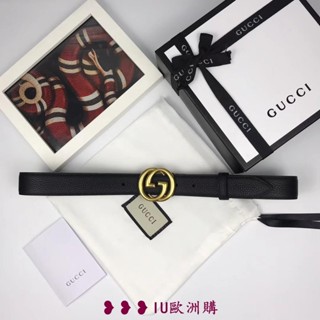 筱筱二手店GUCCI 3CM 4cm 金色GG皮帶 荔枝紋牛皮