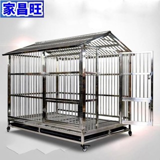 【jcw】免運~新款加固不銹鋼折疊狗籠 帶天窗託盤寵物狗籠 小中大型犬室內外狗籠別墅