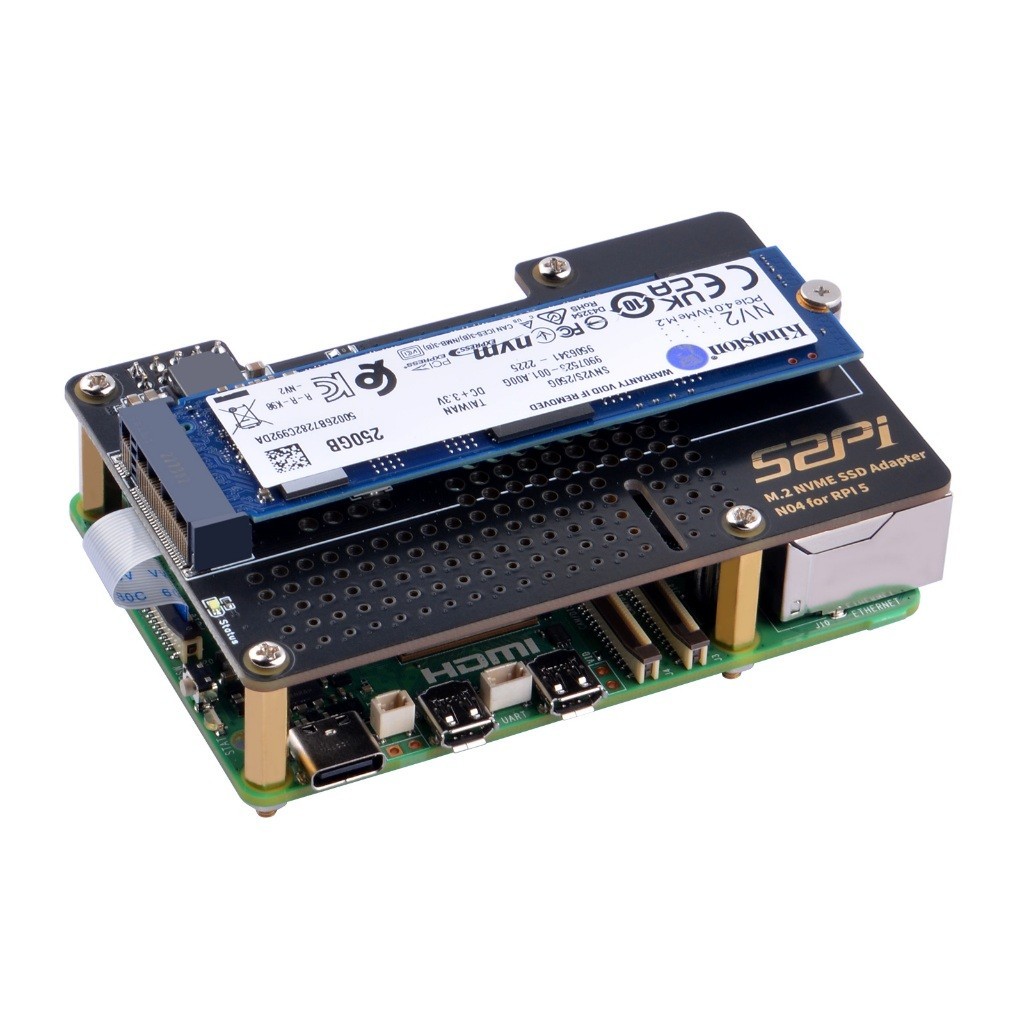 ❉52pi N04 適用於樹莓派 5、NVMe M.2 SSD(NVMe 2230、2242、2