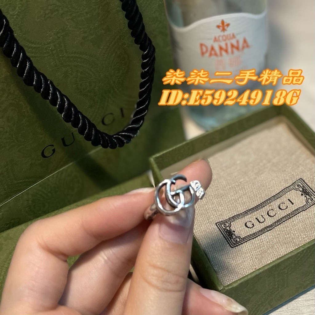 二手精品 GUCCI 古馳 925純銀戒指 復古做舊戒指 鑰匙戒指 男女同款627760