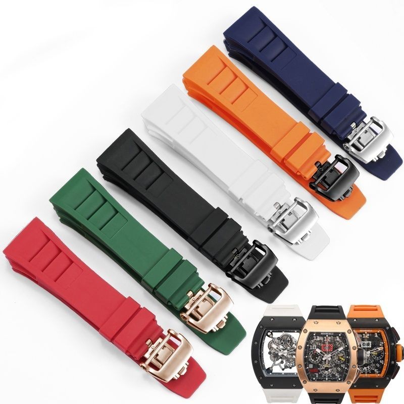 矽膠手錶帶代用RICHARD MILLE理查德米勒RM011橡膠錶帶配件手錶扣 現貨