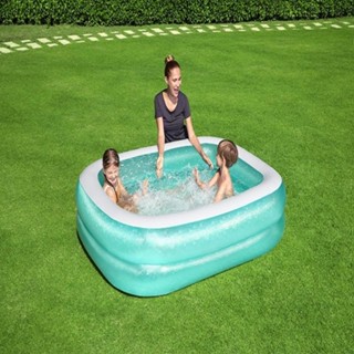 Bestway 54005二環矩形充氣水池 傢庭方形遊泳池 養魚池泡泡球池