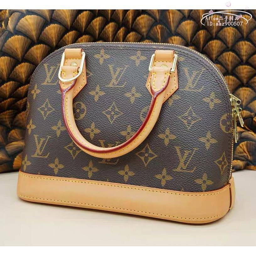 二手LOUIS VUITTON 路易威登 LV ALMA BB 經典 斜挎包 手提包 兩用老花貝殼包 M53152