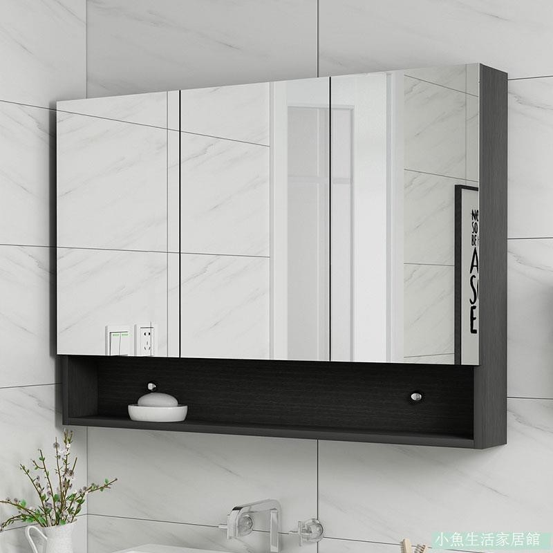 High Quality 110v 原木色浴室鏡柜單獨70高廁所鏡箱小戶型衛生間收納儲物柜帶燈壁掛