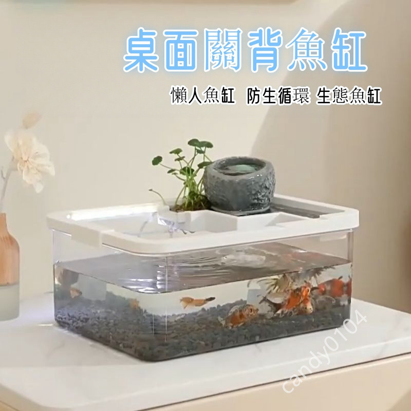 【Peppa】養魚生態缸 迷你桌面小魚缸 背濾魚缸 懶人免換水魚缸小型生態魚缸 USB水族箱 瀑布過濾 循環水系統