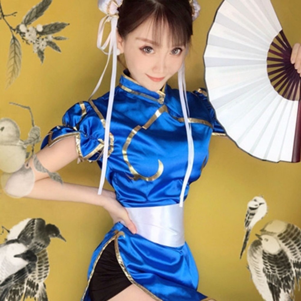 ✨熱銷 街頭霸王 春麗裝1代cosplay服裝旗袍現貨四色可選