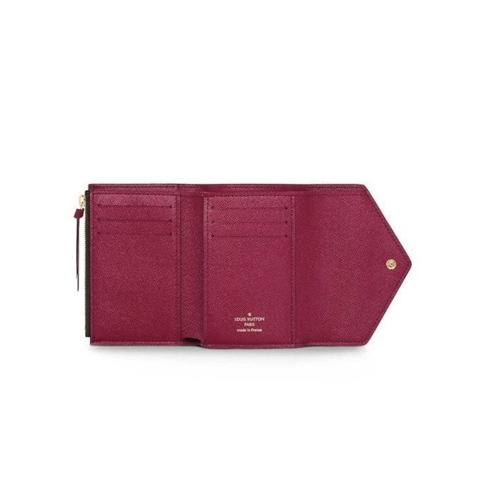 正品二手 Louis Vuitton LV M41938 Victorine 紫紅 三折短夾