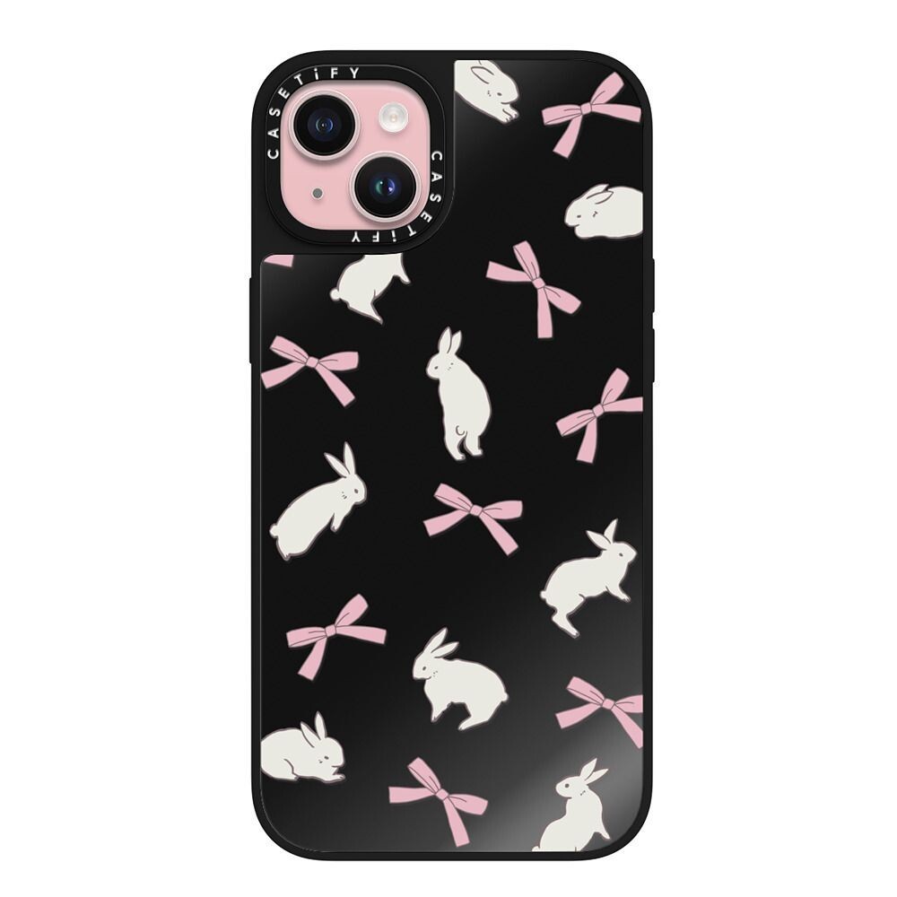 CASETiFY 保護殼 iPhone 15/15 Plus 白兔與粉紅蝴蝶結 Rabbit Ribbon