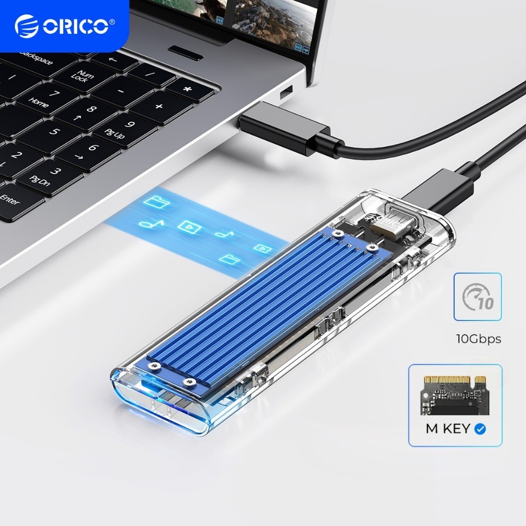 ☁ORICO 經典透明款 M.2 NVME ssd 行動 外接硬碟盒 Typec 10Gb