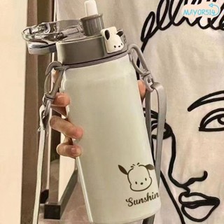 【臺灣現貨】高顏值吸管杯 卡通保溫杯 不鏽鋼保溫瓶 大容量水壺 女生高顔值大容量保溫杯男女學生可愛韓版簡約便攜戶外杯子