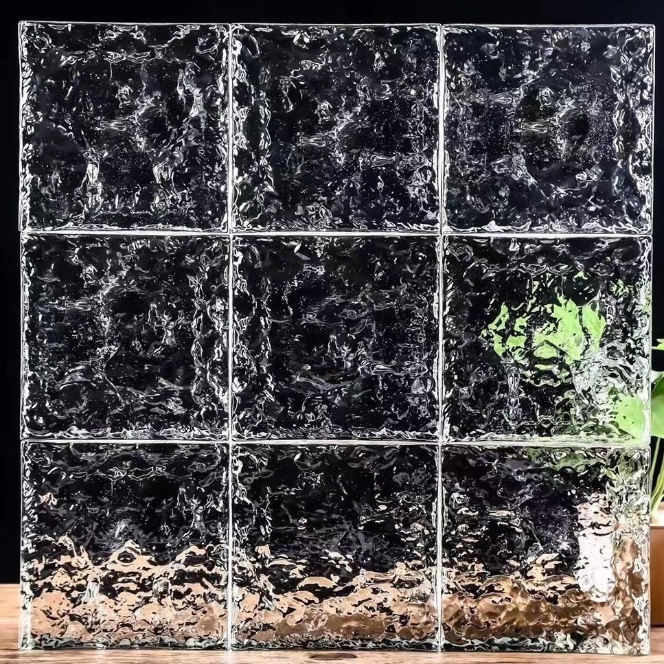 優品上新❤超白玻璃磚隔斷墻實心透明玻璃墻磚方磚屏風熱熔磚水晶磚背景墻磚