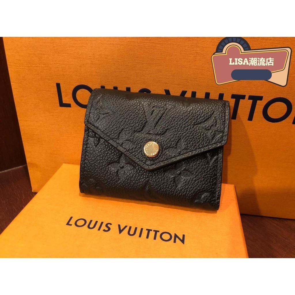 【二手】LV 路易威登 錢包 黑色 壓紋皮 扣子短夾壓紋錢包 皮夾 LOUIS VUITTON M62935 Zo