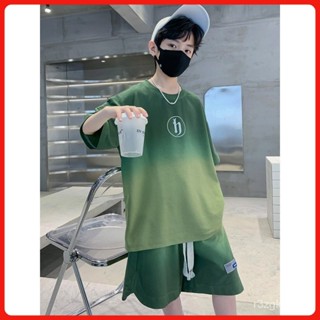 兒童套裝 兒童短袖套裝 薄款透氣童裝夏 兒童休閒套裝 男童運動服套裝 2025新款韓版中大童短袖上衣闊腿短褲兩件套