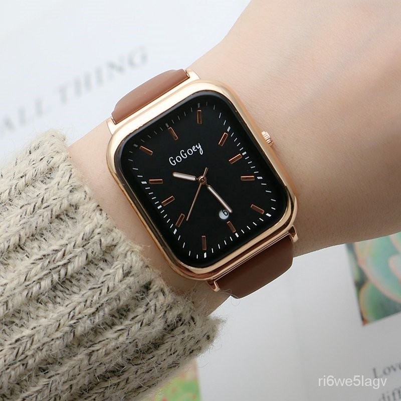 【韓式風格】簡約長方形女錶網紅女士手錶石英錶女生膠帶錶硅膠帶手錶225 時尚手錶 生日禮物 時尚單品 腕錶 休閒手錶 T