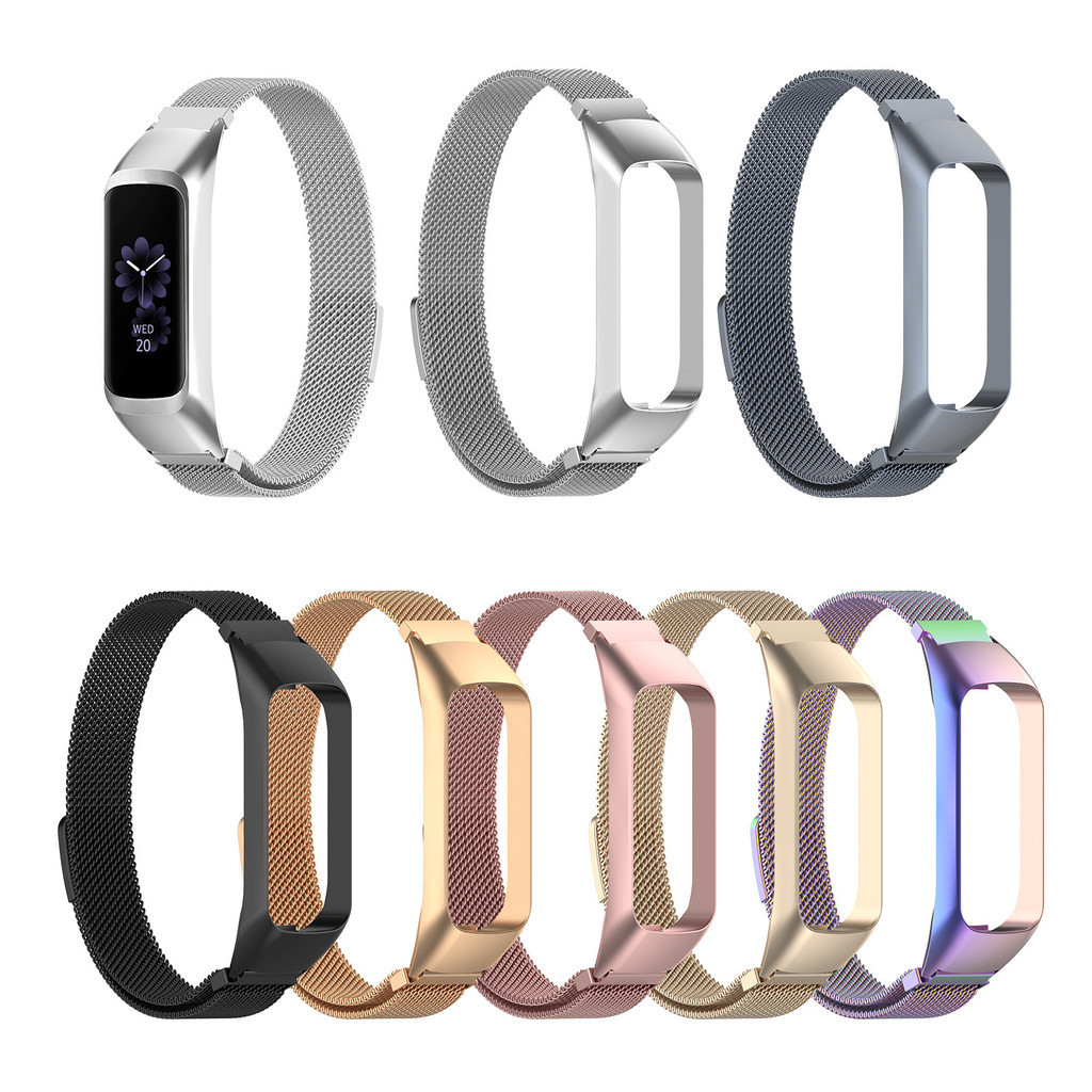 [YX]適用於三星Galaxy Fit2金屬錶帶SM-R220手環米蘭不鏽鋼腕帶