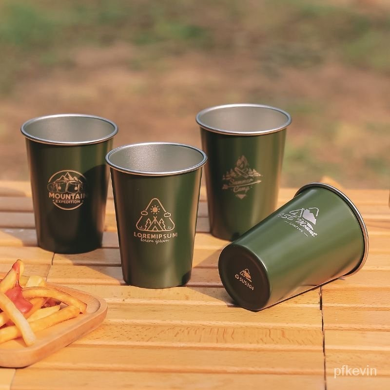 露營用品 階梯杯 咖啡杯 可堆疊 環保杯 304材質 啤酒杯 露營鋼杯 水杯 野營杯 冷飲杯 露營杯 飲料杯 不鏽鋼杯