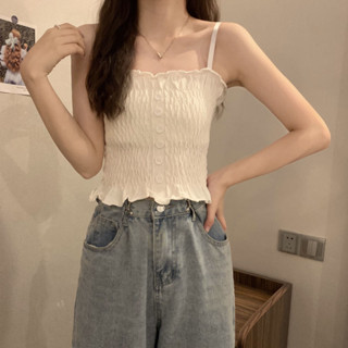 【OBIND】吊帶 內搭吊帶 夏季白色針織打底吊帶背心女設計感小眾內搭純欲美背抹胸短款上衣