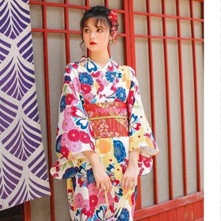 日本和服改良便穿正裝小秋菊和風寫真含腰帶套裝送綁帶腰繩