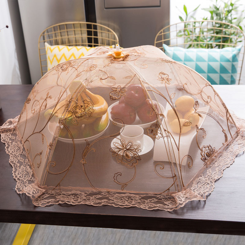 可折疊餐桌罩防蠅飯菜罩長方形食物罩圓形蓋菜罩飯桌罩菜傘