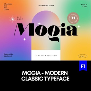 {素材大全}Mogia現代潮流經典英文字體品牌logo標識排版版式字體安裝下載
