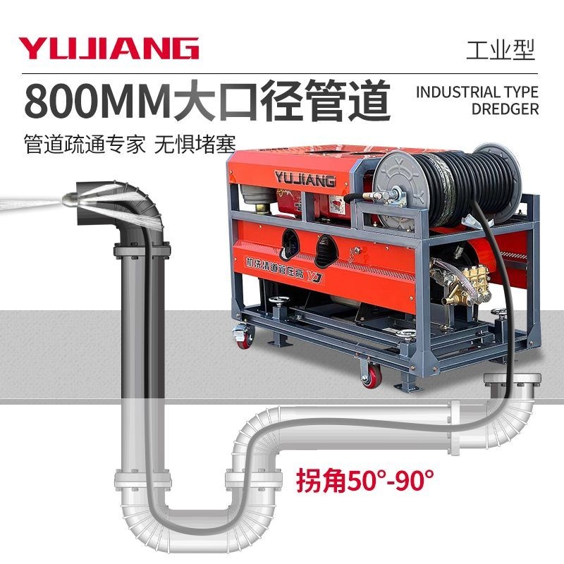 【這款是定制產品 標價為定金】高壓管道疏通機汽油柴油大流量商用疏通清洗機清理物業市政管道