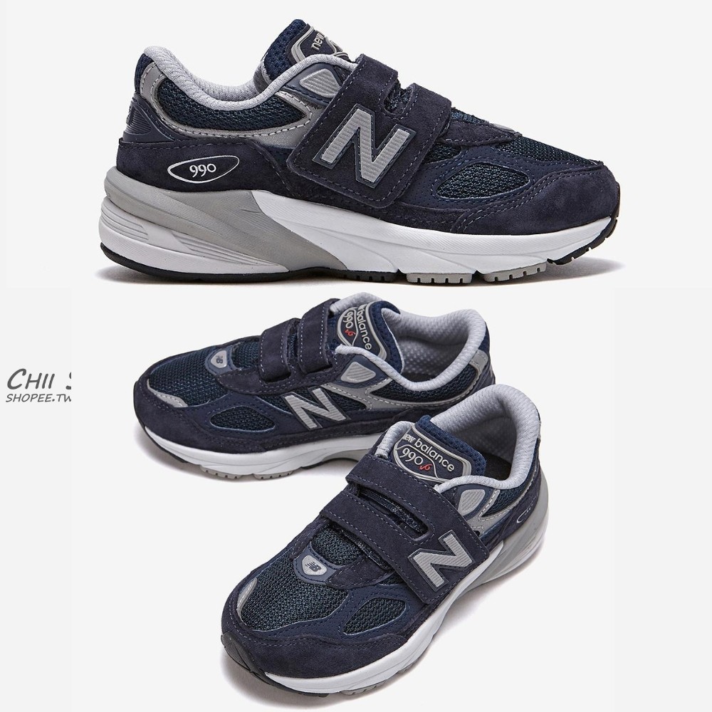 【CHII】韓國 New Balance 990V6 童鞋 大童17-22 藍色 PV990NV6