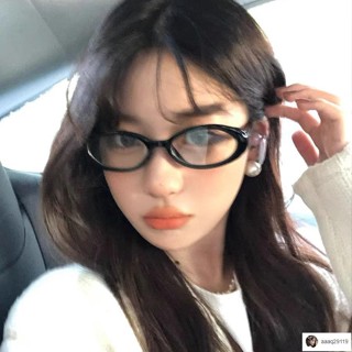Round圓圓🎀韓版大框眼鏡 辣妹Y2K個性復古歐美橢圓千禧黑框 平光眼鏡 素顏眼鏡