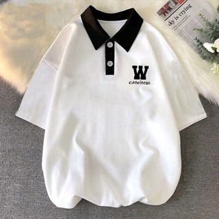 美式複古短袖polo衫男|大碼80公斤男裝上衣|夏季翻領上衣|學院風短袖上衣|休閒印花POLO衫|寬鬆印花上衣|純色上衣