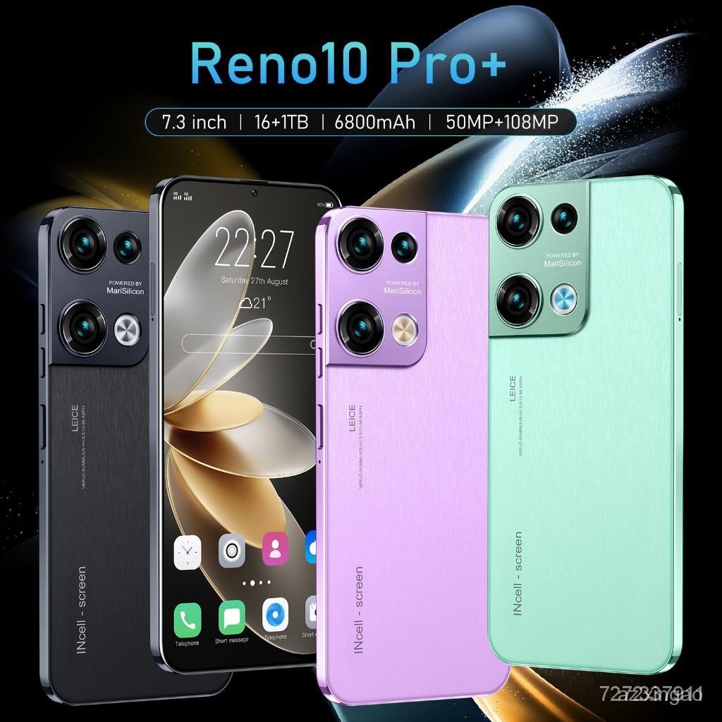 【熱銷出貨】2023爆款手機 Reno10 Pro+真4G 7.3寸 1300萬像素12+512安卓11智能手機 ZYB