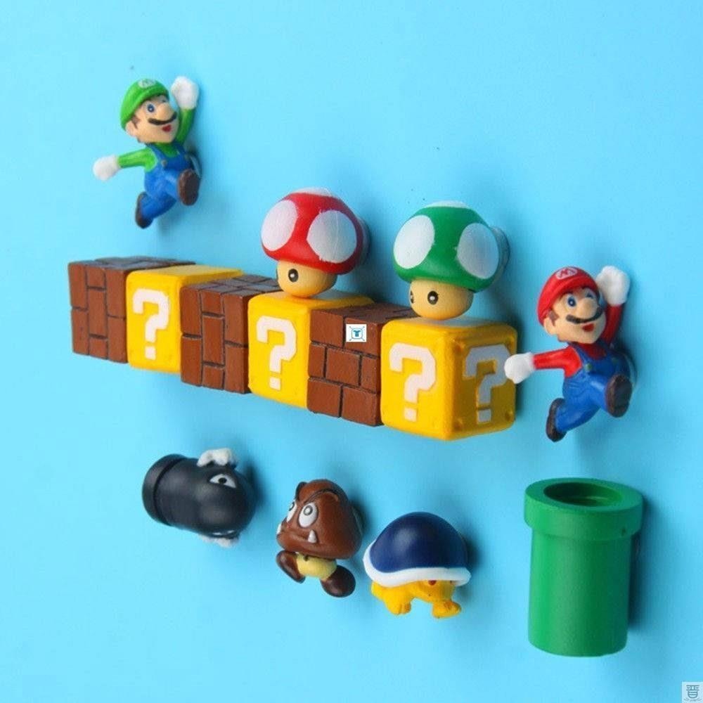 new 10pcs 3D Super Mario Bros Fridge Magnets Refrigerator M