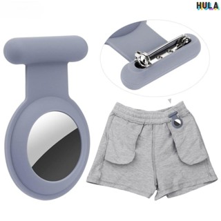 HULA-Airtag支架適用於兒童隱藏式 GPS 追蹤器保護套，附別針的隱藏式 AirTag 支架，適合兒童、老人、背