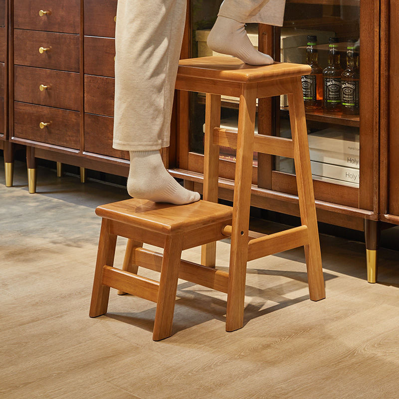 實木可折疊梯凳傢用登高凳子梯子樓梯椅子木質闆凳高腳換鞋凳