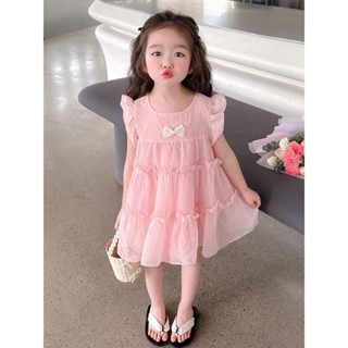 女童連衣裙夏季2024新款網紅洋氣兒童裝時髦女孩寶寶夏裝公主裙子