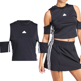 Adidas Dance Cro 女款 黑色 短版 吸濕 排汗 運動 休閒 上衣 短袖 IN1824